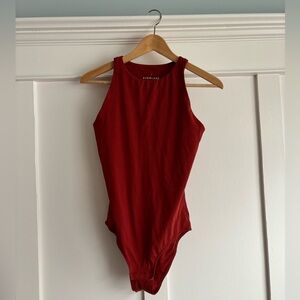Everlane Cutaway tank bodysuit (burnt orange)